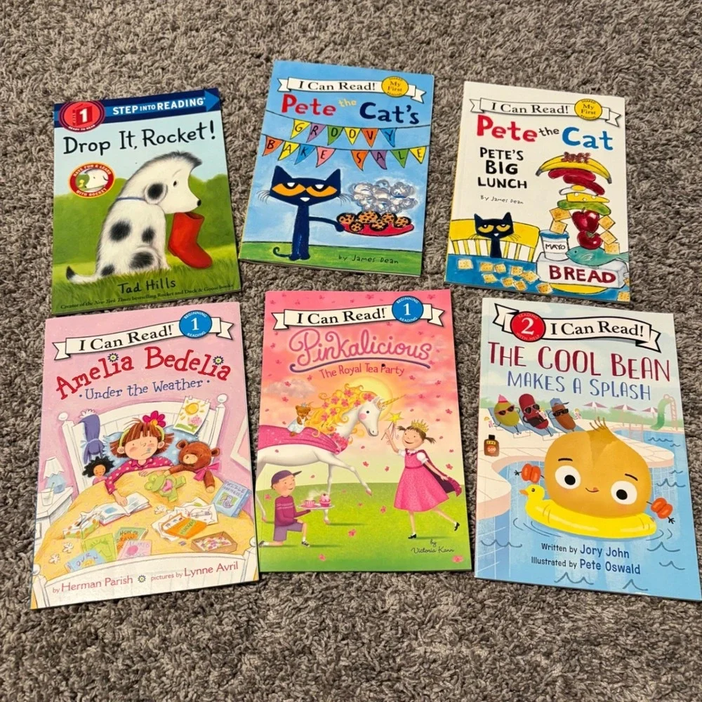6 Early Reader Book Lot Pete the Cat Pinkalicious Amelia Bedelia Bundle